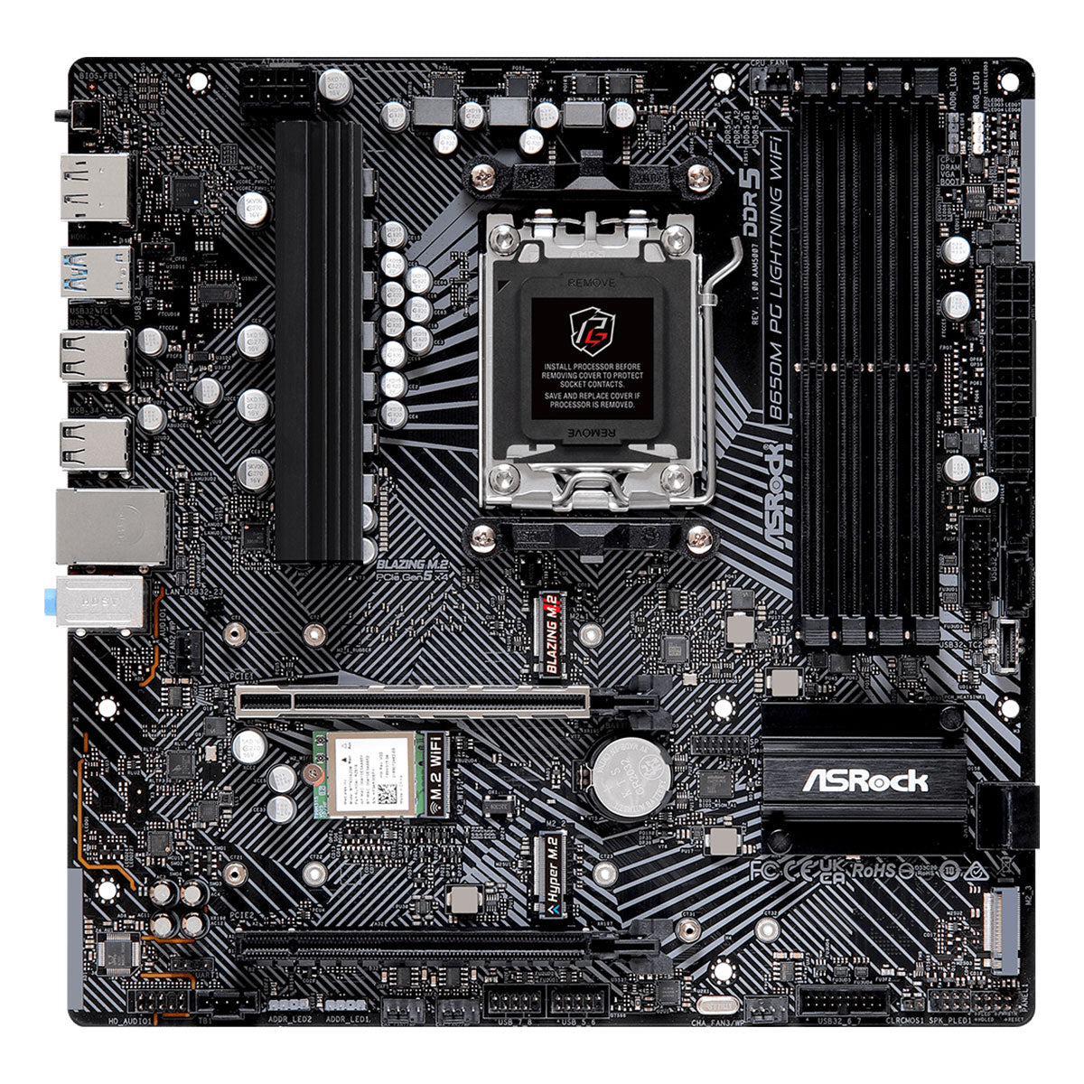 Asrock B650M PG Lightning Wifi DDR5 Phantom Gaming AM5 Motherboard