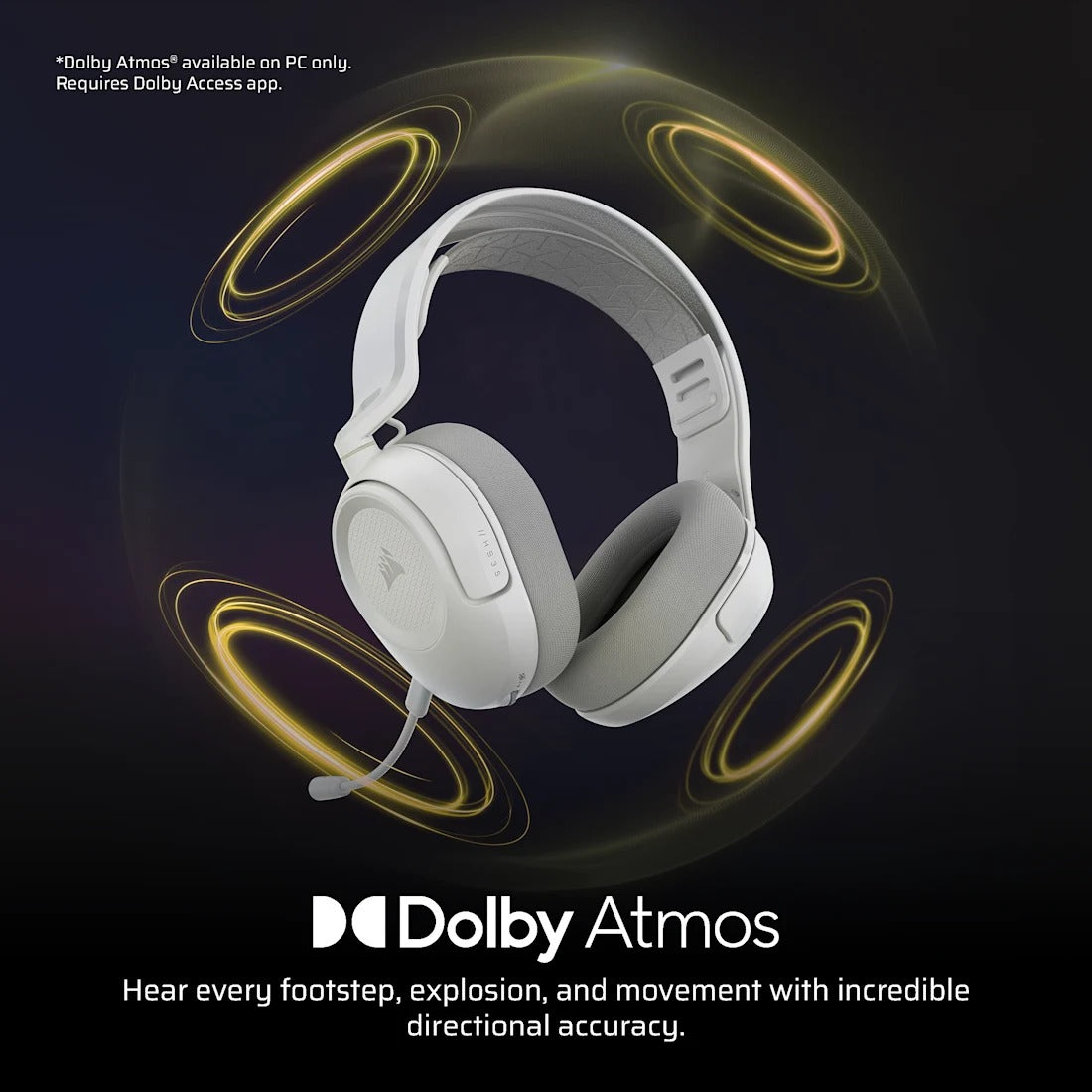 Corsair HS35 v3 Wireless Gaming Headset (White) (CA-9011402-WW)