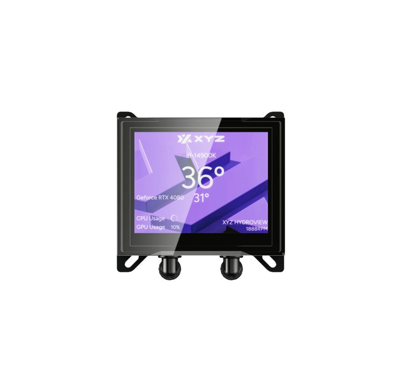 XYZ HydroView AIO 360 ARGB Liquid Cooler with Temperature Display (Black, White)