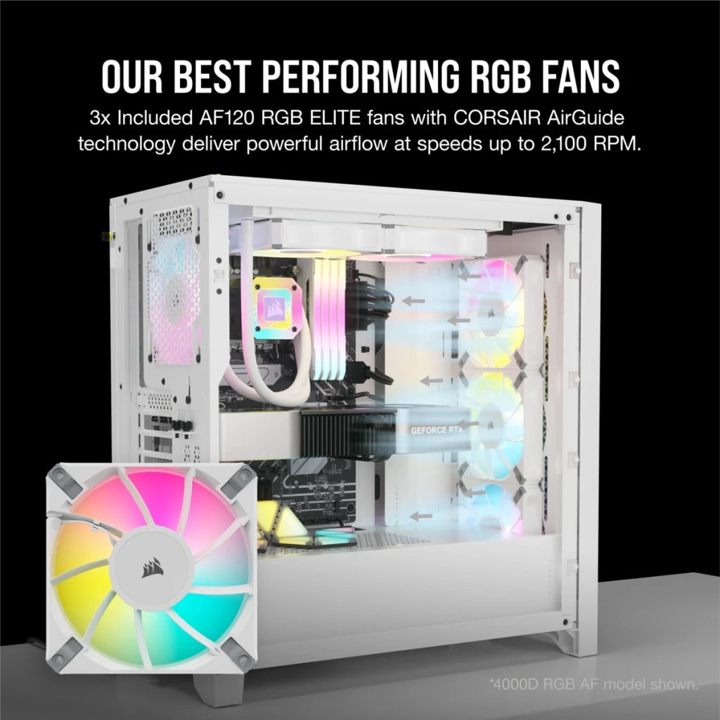 Corsair iCue 5000D RGB Airflow Mid-Tower ATX PC Case (White)