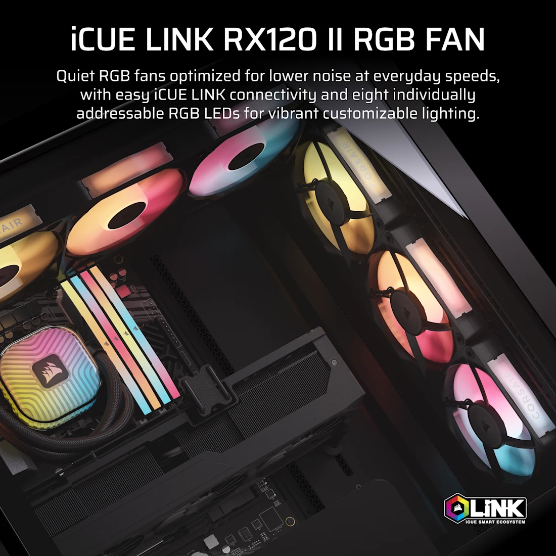 Corsair iCue LINK RX120 II RGB 120mm High-Performance PWM Fan Expansion (Single Pack)