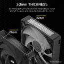 Corsair iCUE Link RX120 MAX RGB 120mm PWM Thick Fans Starter Kit - Triple Pack (Black)