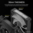 Corsair iCUE Link RX120 MAX RGB 120mm PWM Thick Fan Expansion - Single Pack (Black) (CO-9051033-WW)
