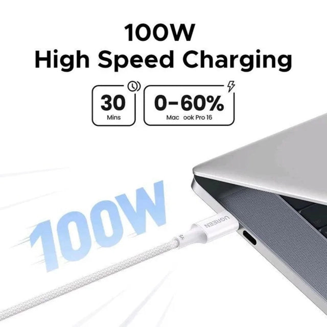 Ugreen USB-C to USB-C 5A/100W PD Fast Charging Braided Cable - 1m