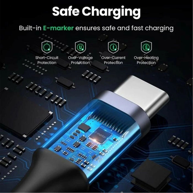 Ugreen USB-C to USB-C 5A/100W PD Fast Charging Braided Cable - 1m
