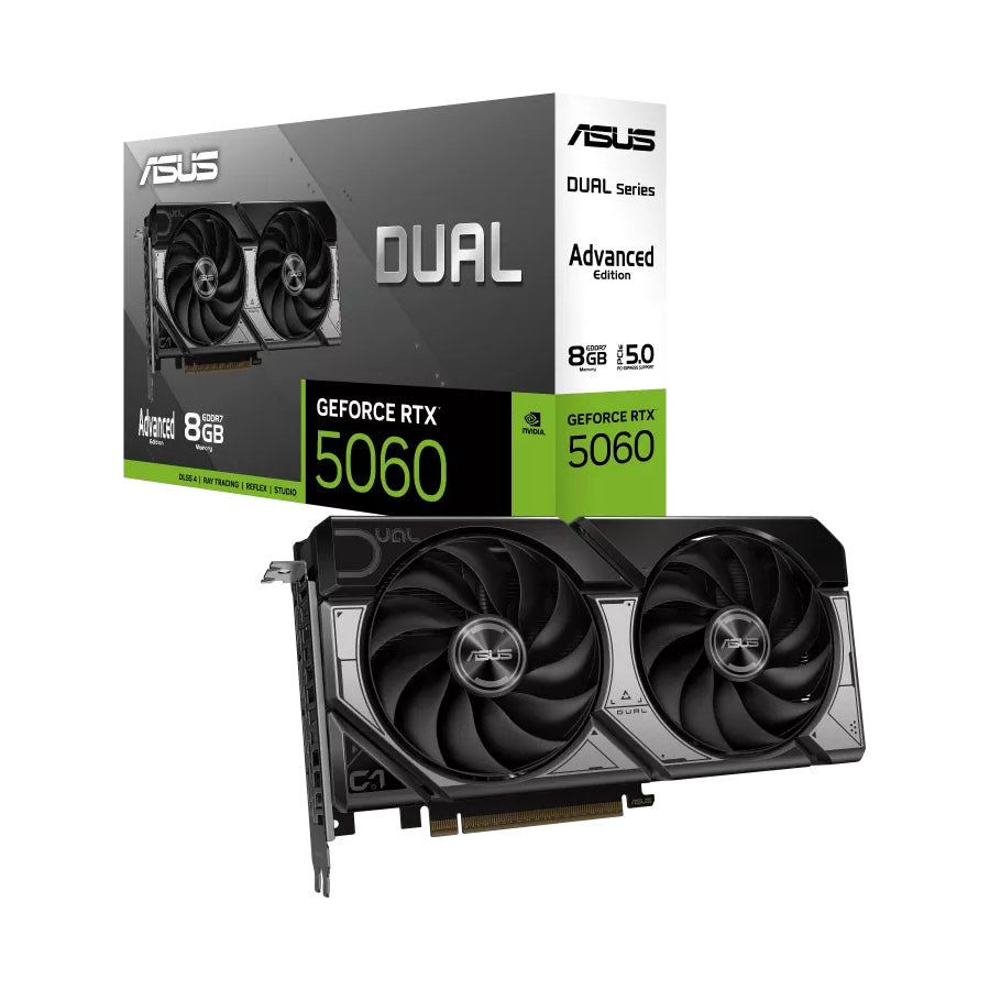Asus Dual GeForce RTX 5060 8GB GDDR7 OC Edition Advanced ED. Graphics Card