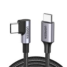 UGreen USB-C 2.0 Male To Angled USB-C 2.0 Male 3A Data Cable - 2M (Black) (US255/50125)