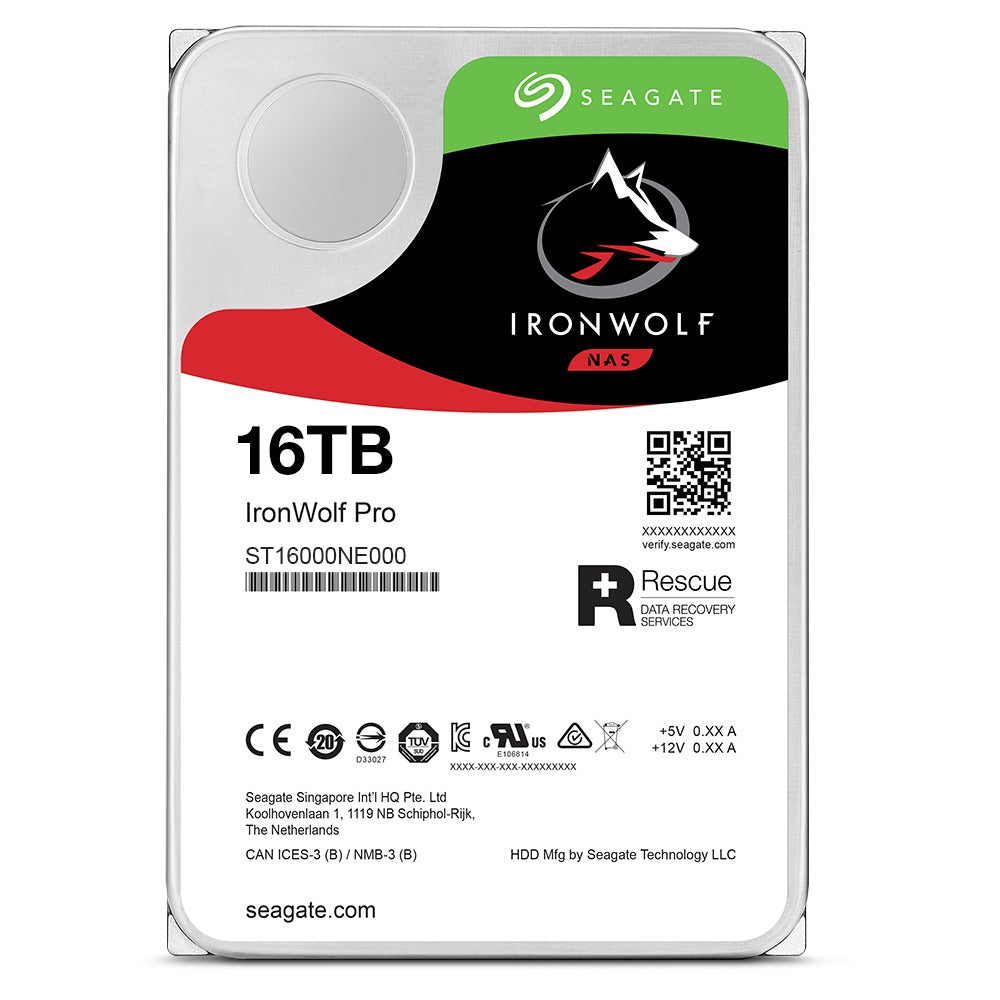 Seagate IronWolf Pro NAS SATA 3.5-Inch 6GB/s 256MB Cache 7200 RPM Internal HDD (4TB, 6TB, 12TB, 24TB, 30TB)
