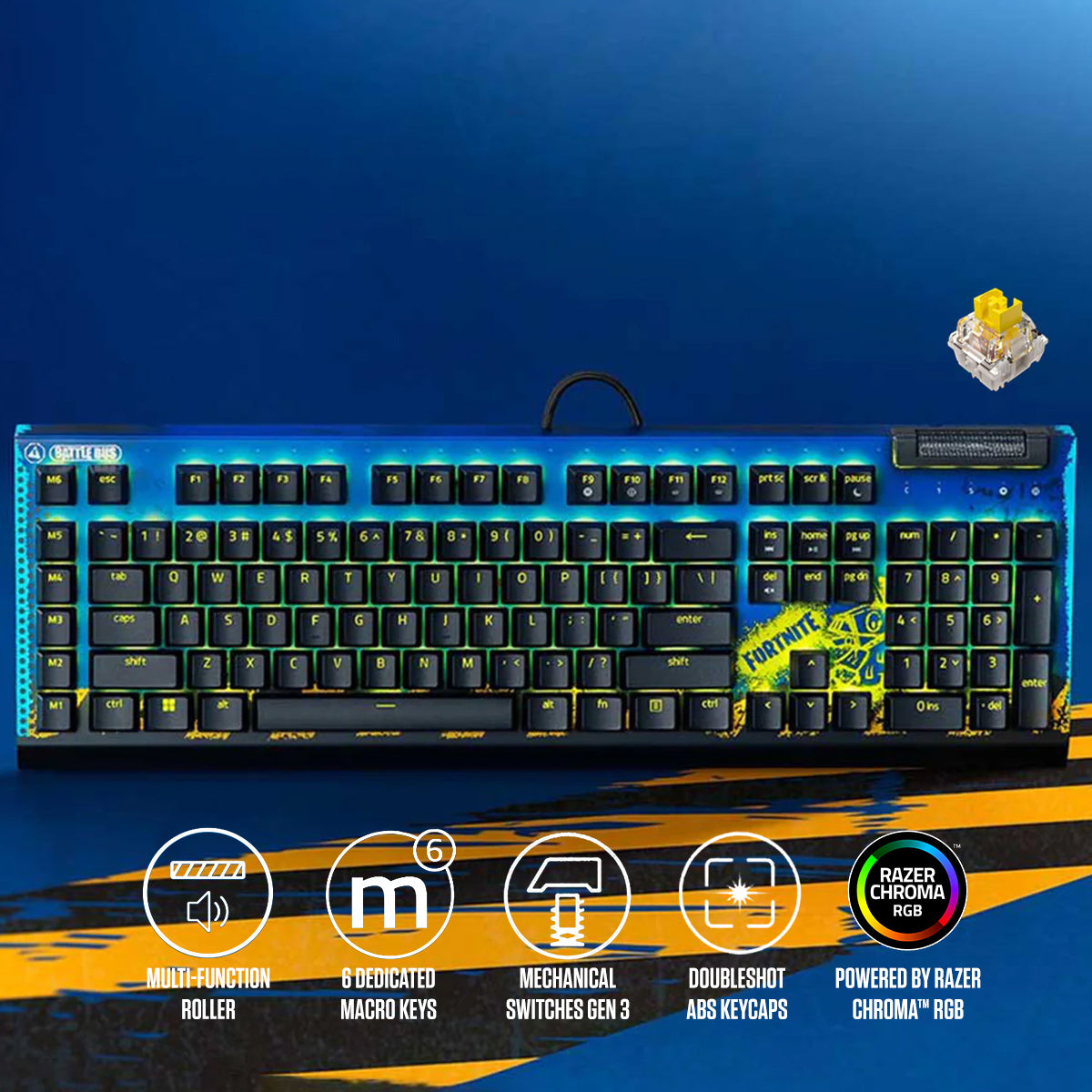 Razer Blackwidow V4 X Mechanical Gaming Keyboard with Razer Chroma RGB (Fortnite Edition)