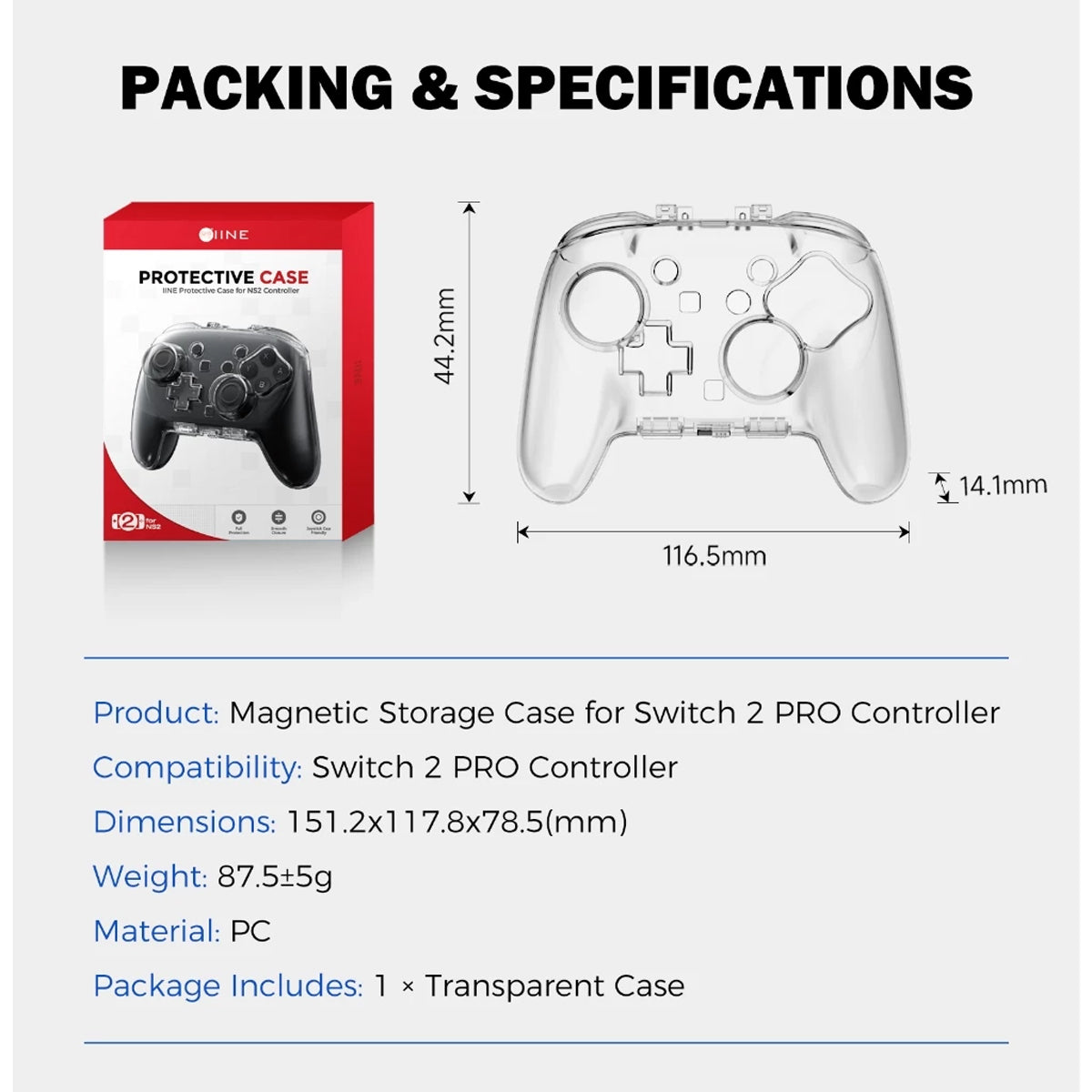 IINE Protective Case for Nintendo Switch 2 Controller (L1237)