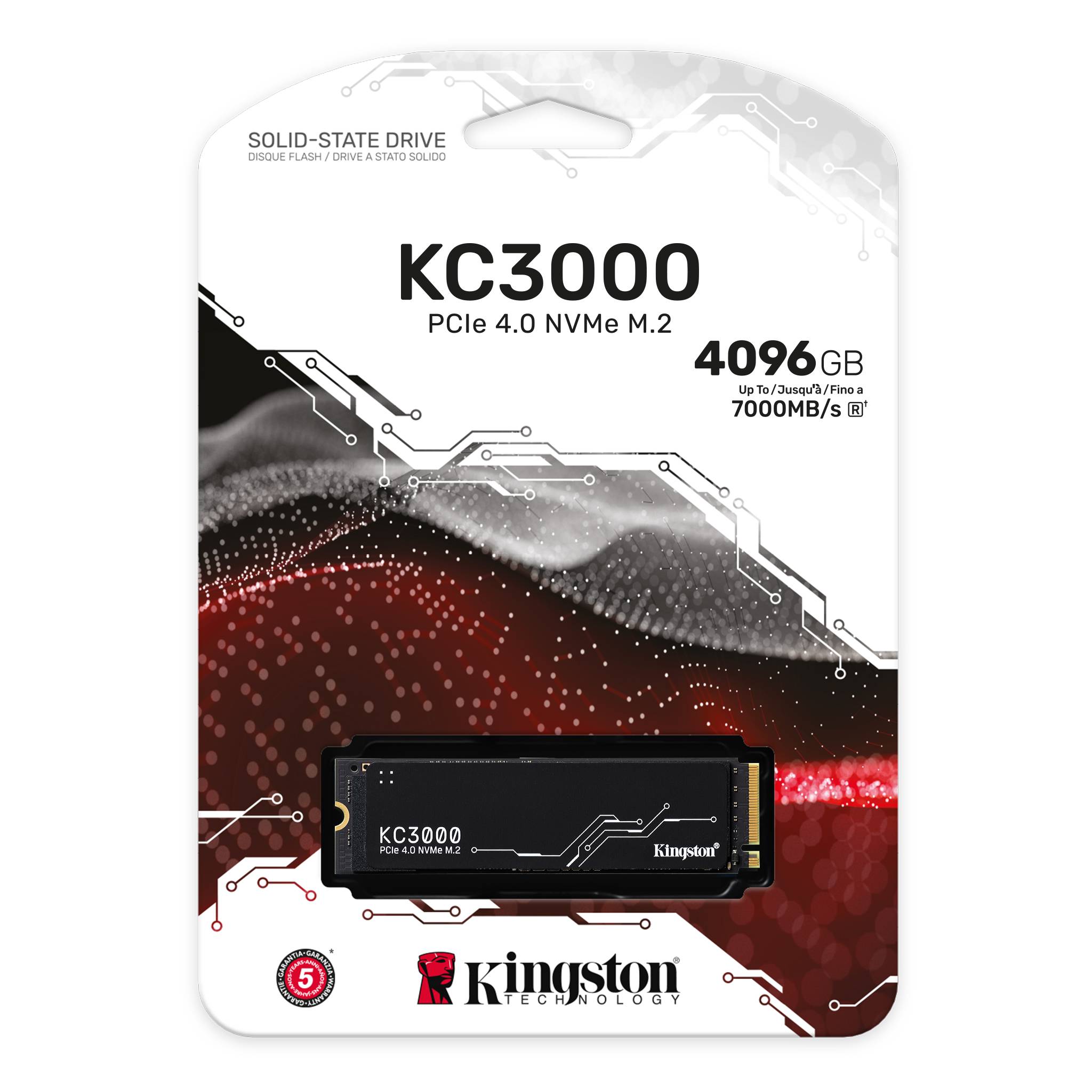 Kingston KC3000 PCIE 4.0 NVME M.2 4096GB SSD (SKC3000D/4096G)
