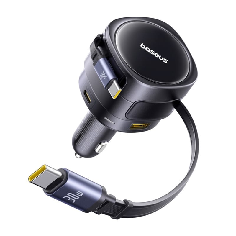 Baseus Enjoyment Max Car Charger C+C Cable & U+C Port 90W (Cosmic Black) (C00035507121-03)