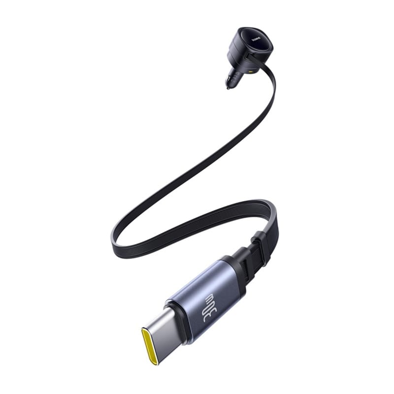 Baseus Enjoyment Max Car Charger C+C Cable & U+C Port 90W (Cosmic Black) (C00035507121-03)