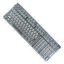 Royal Kludge CBSA-8 132 Keys Plastic Transparent Profile Keycaps Fullset - Black Letter (White)