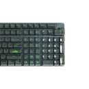 Royal Kludge CBSA-12 132 Keys Plastic Transparent Profile Keycaps Fullset - Green Letter (Transparent Black)