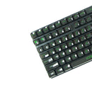 Royal Kludge CBSA-12 132 Keys Plastic Transparent Profile Keycaps Fullset - Green Letter (Transparent Black)