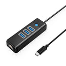 Orico 4-Port USB3.0 Hub with Gigabit Ethernet Port (PW3UR-C3) (Black)