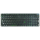 Royal Kludge CBSA-12 132 Keys Plastic Transparent Profile Keycaps Fullset - Green Letter (Transparent Black)