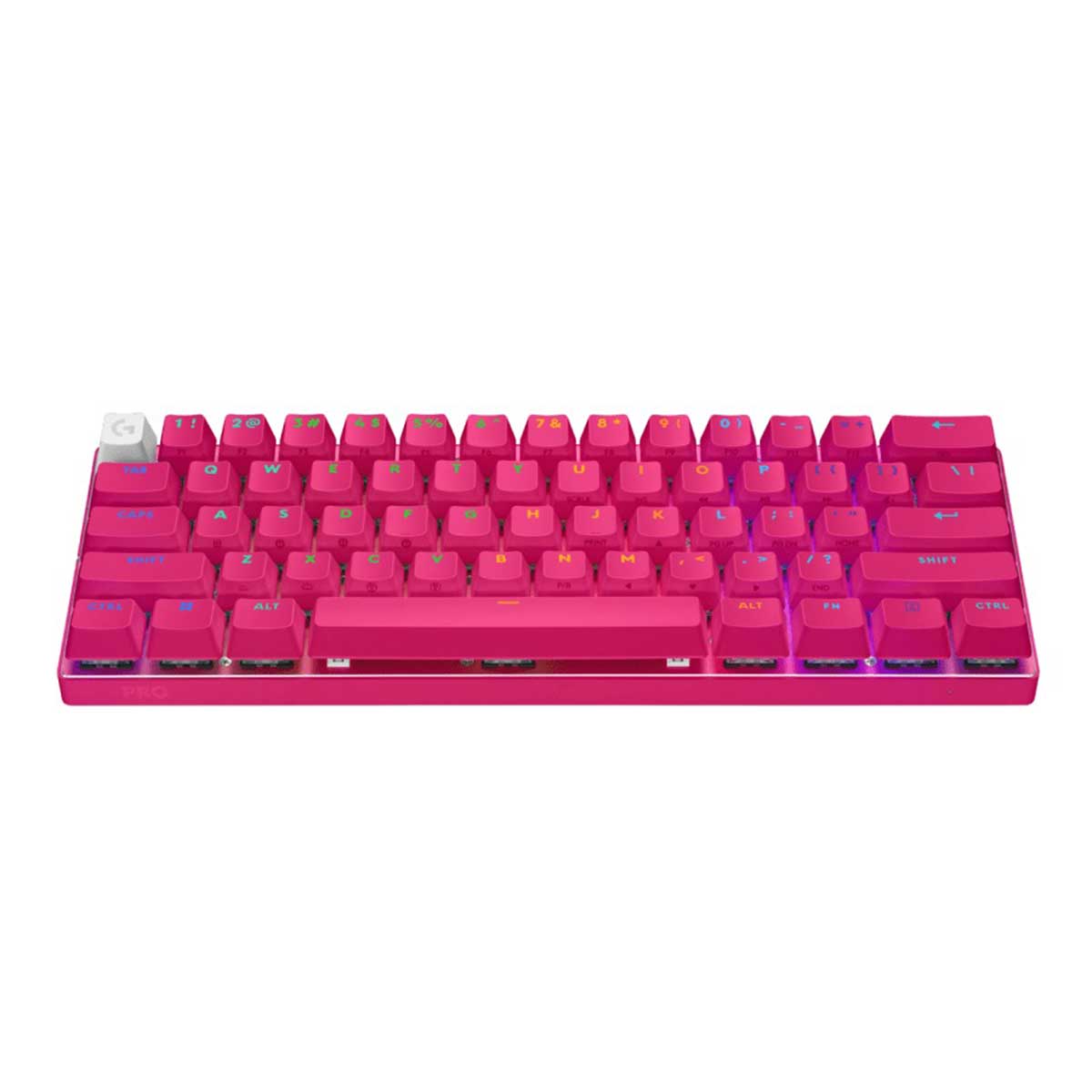 Logitech Pro X 60 Lightspeed Wireless Gaming Keyboard (GX Optical Tactile) (Black, White, Magenta)