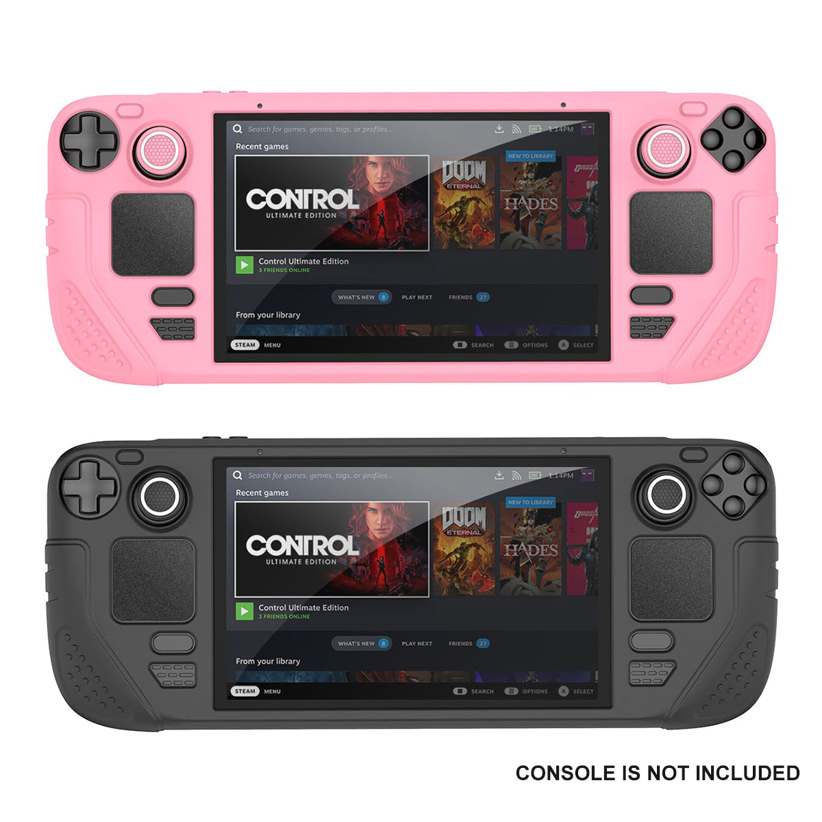 IINE Protective Case Set for Steam Deck OLED (Pink, Black)