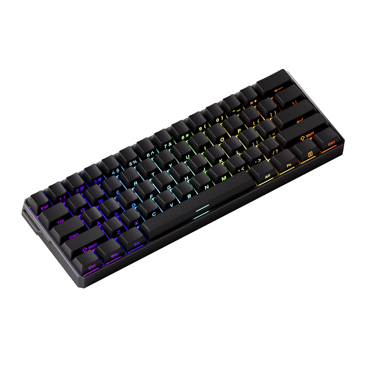 MonsGeek FUN60 Ultra SP Shine-Through Multi-Mode RGB Mechanical Keyboard (Black) (Akko Glare Magnetic Switch)