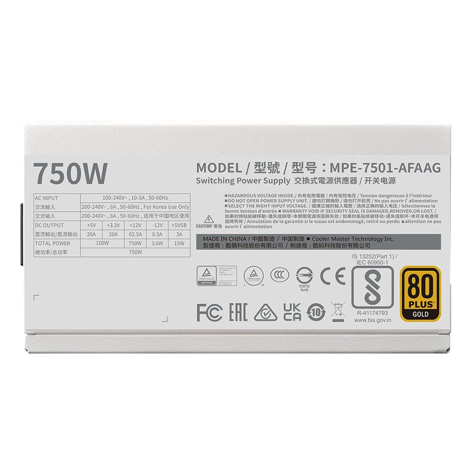 Cooler Master MWE Gold 750W V2 ATX 3.1 Full-Modular Power Supply