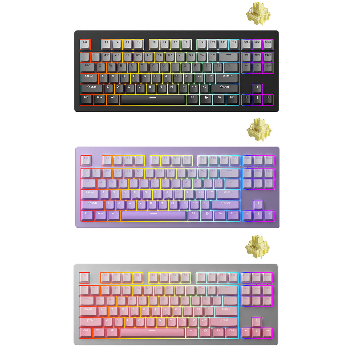 Monsgeek M3W Multi-Modes Aluminum Case Hot-Swappable Mechanical Keyboard Gasket Mount