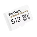 Sandisk High Endurance 512GB MICROSDXC Card With Adapter For Dash Cams & Home Security Cameras