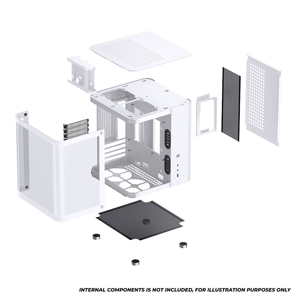 Jonsbo TK-1 M-ATX Separated Cabinet Computer Case (Black, White)