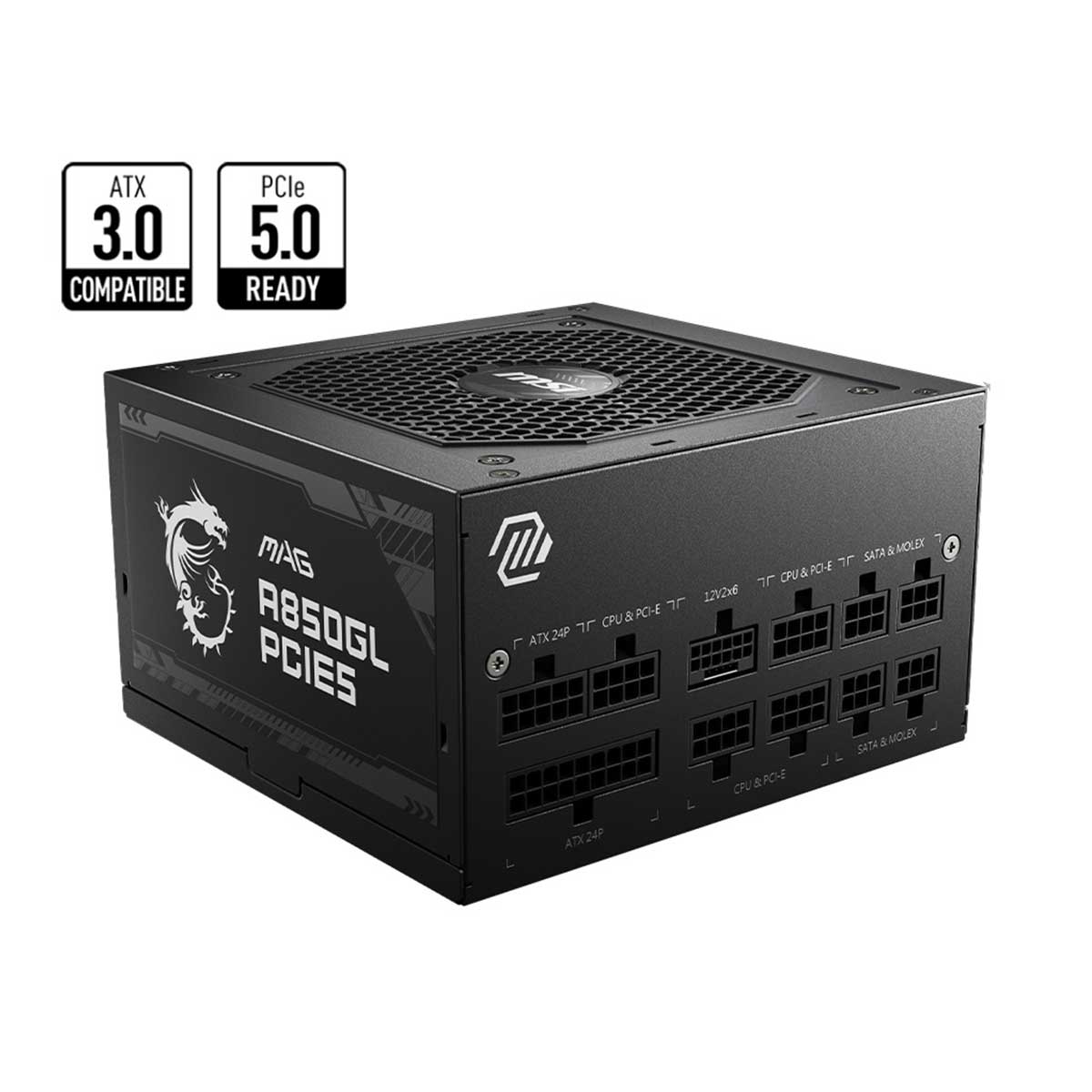 MSI MAG A850GL PCIE5.0 850W 80+ GOLD GEN 5 ATX 3.0 Full Modular Power Supply