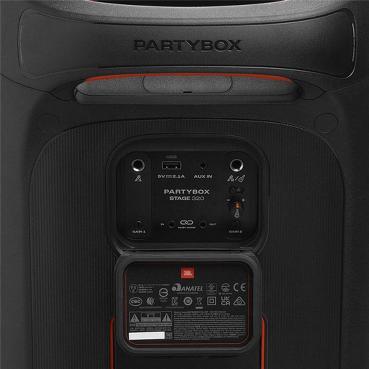 JBL Partybox Stage 320 Portable Party Speaker (Black, White)