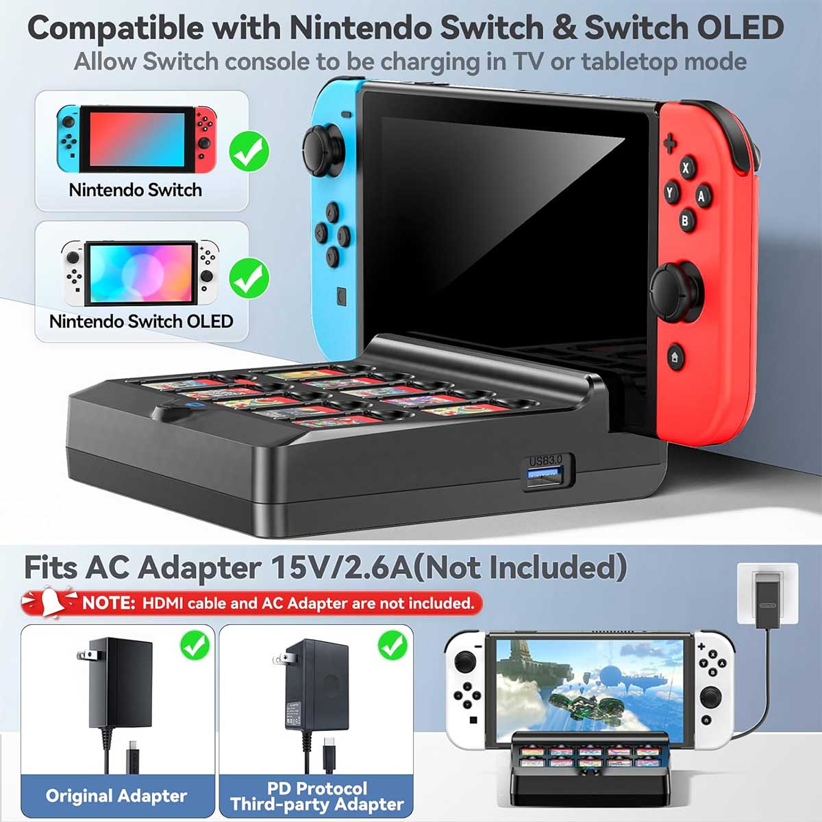 NSW TV Docking Station With 10 Game Slot For Switch / Switch OLED (NG-SW279)