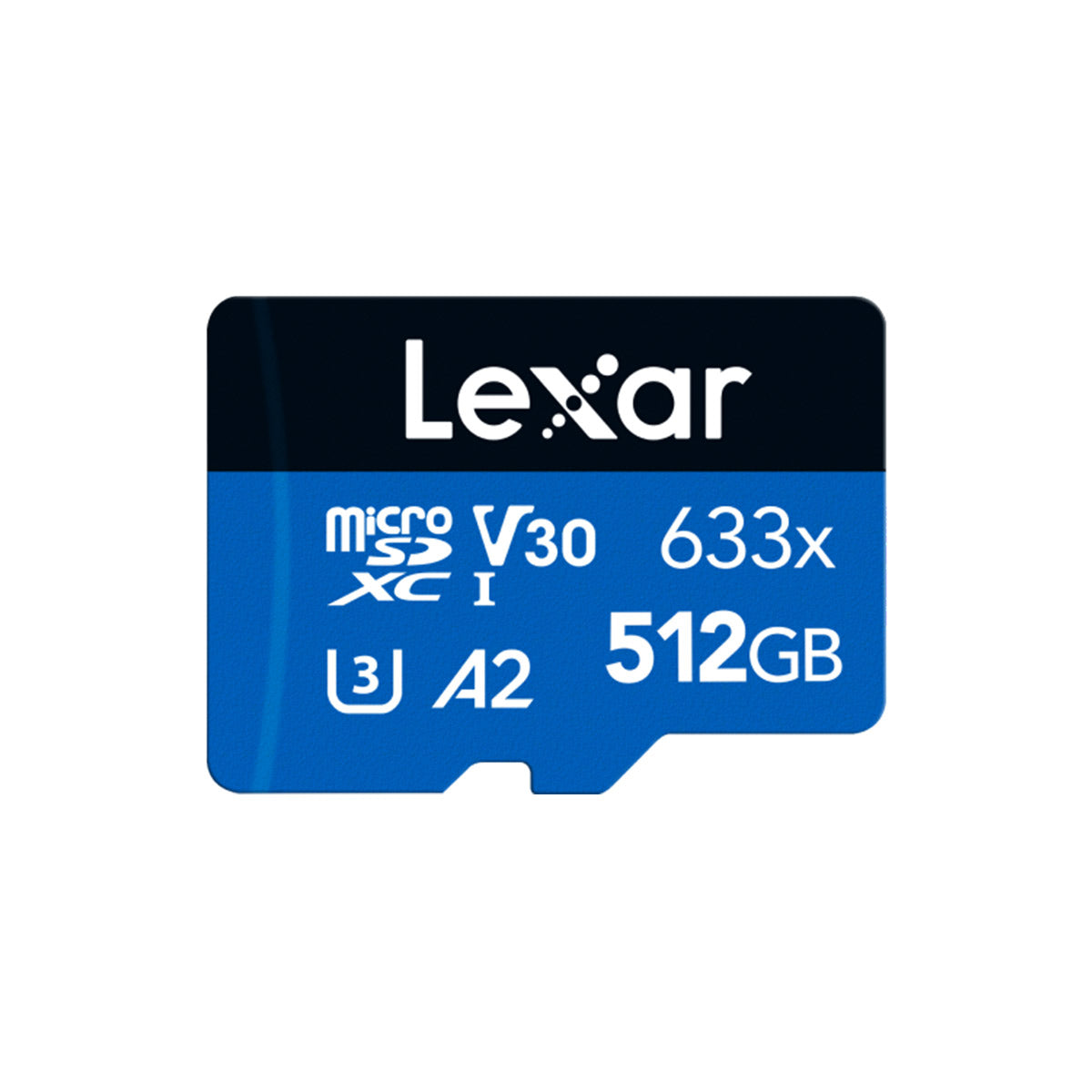 Lexar High-Performance 633x 512GB microSDXC UHS-I C10 U3 V30 A2 100MB/s Read Memory Card BLUE Series with SD Adapter (LSDMI512BB633A)