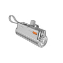 Sharge Flow Mini Power Bank 5000mAh with Built-in USB-C Cable & USB-C to USB-C + USB-C to Lightning Connector (Silver Grey, Pink, White) (SP012)