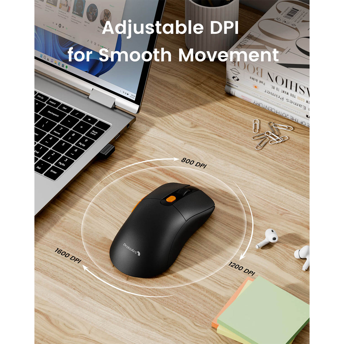 ProtoArc EM15 Bluetooth & 2.4G Dual Receiver Wireless Mouse (Black) (CP016268)