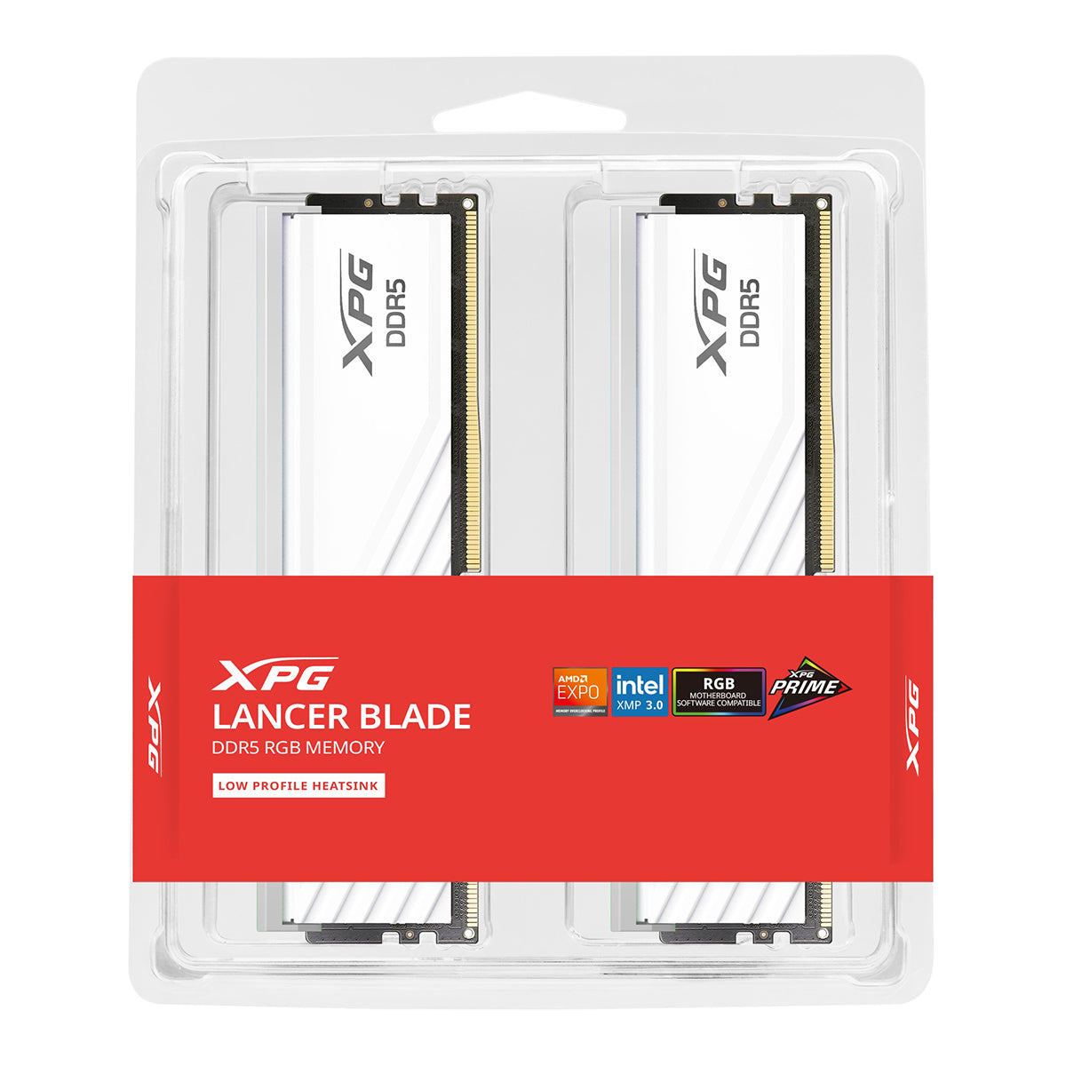 Adata XPG Lancer Blade 32GB (2x16GB) RGB DDR5 6000MT/s CL 34-38-38 1.35V Desktop Memory with Heatsink (Black, White) (AX5U6000C3416G-DTLABRBK, AX5U6000C3416G-DTLABRWH)