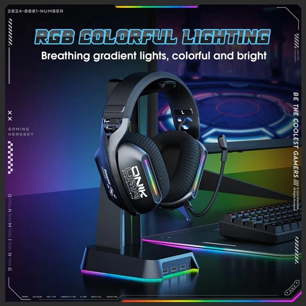 Onikuma GT808 RGB Tri-Mode Gaming Headset with Microphone