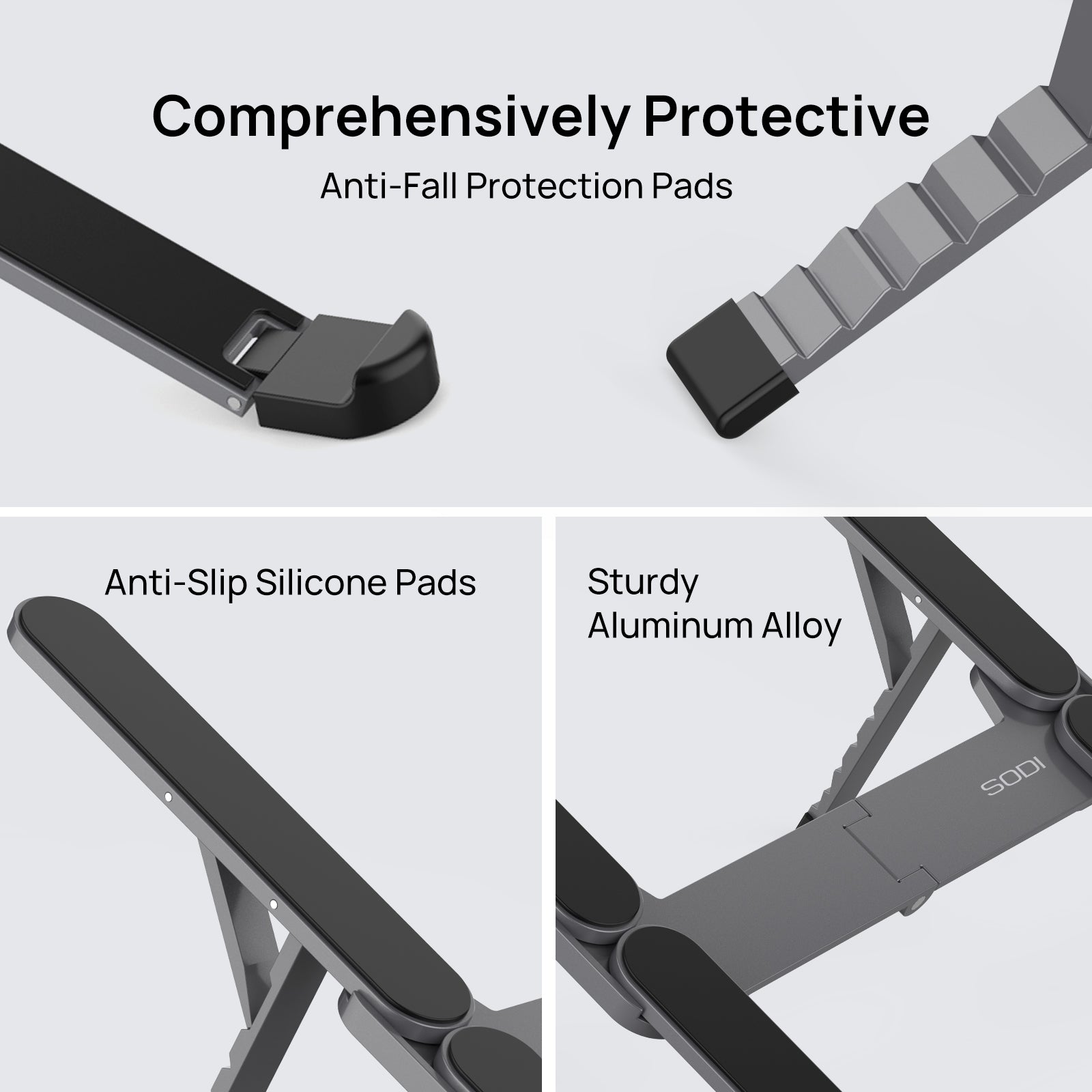 SODI 314 Ultra Compact Foldable Portable Laptop Stand (Grey)