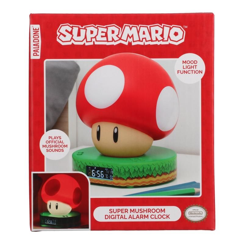Paladone Super Mario Super Mushroom Digital Alarm Clock (PP10064NNV3)
