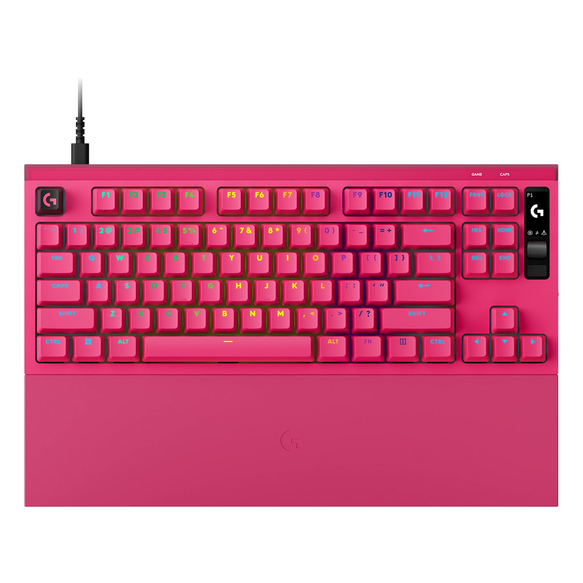 Logitech Pro X2 Rapid 8K Wired TKL Analog Gaming Keyboard With OLED (Pink) (920-014114)