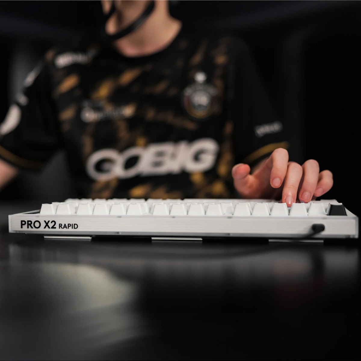 Logitech Pro X2 Rapid 8K Wired TKL Analog Gaming Keyboard With OLED (White) (920-014102)
