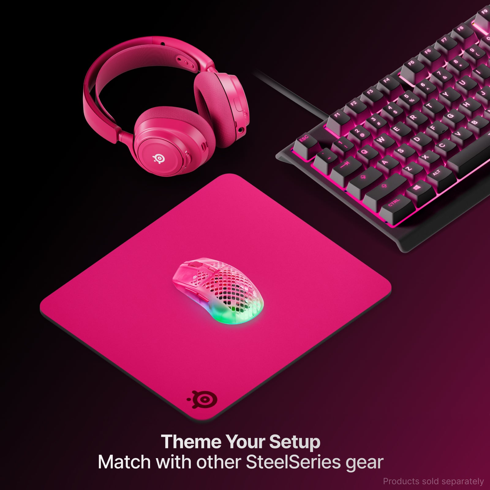 SteelSeries QCK Heavy Extra Thick Cloth Mousepad L (Magenta, White)