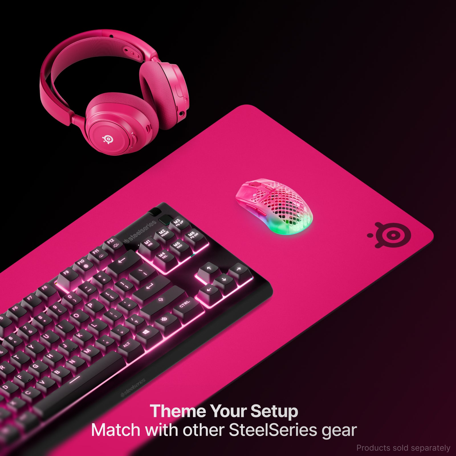 SteelSeries QCK Heavy Extra Thick Cloth Mousepad XXL (Magenta, White)