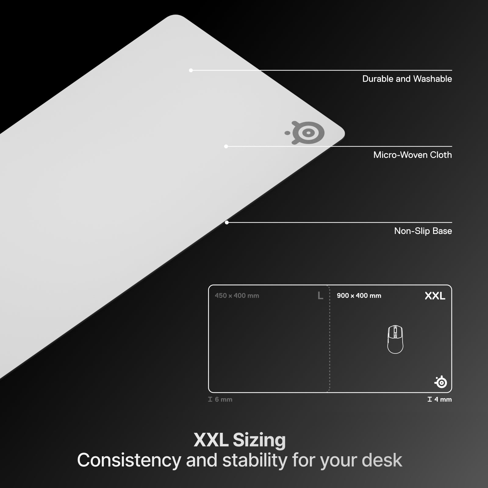 SteelSeries QCK Heavy Extra Thick Cloth Mousepad XXL (Magenta, White)