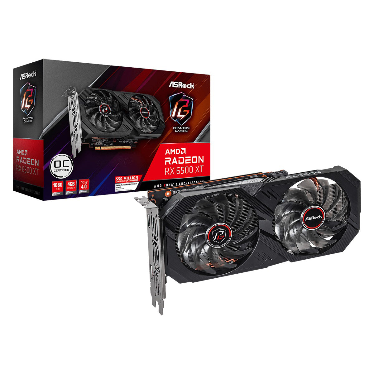 ASRock AMD Radeon RX 6500 XT Phantom Gaming 4GB GDDR6 Graphics Card