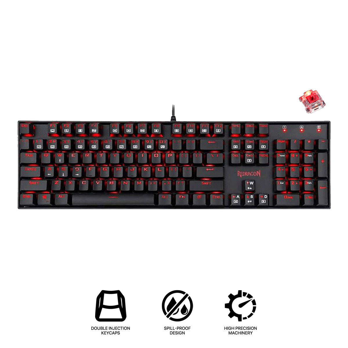 Redragon Mitra Mechanical Gaming Keyboard (Dust-Proof Blue, Dust-Proof Red) (K551-1)