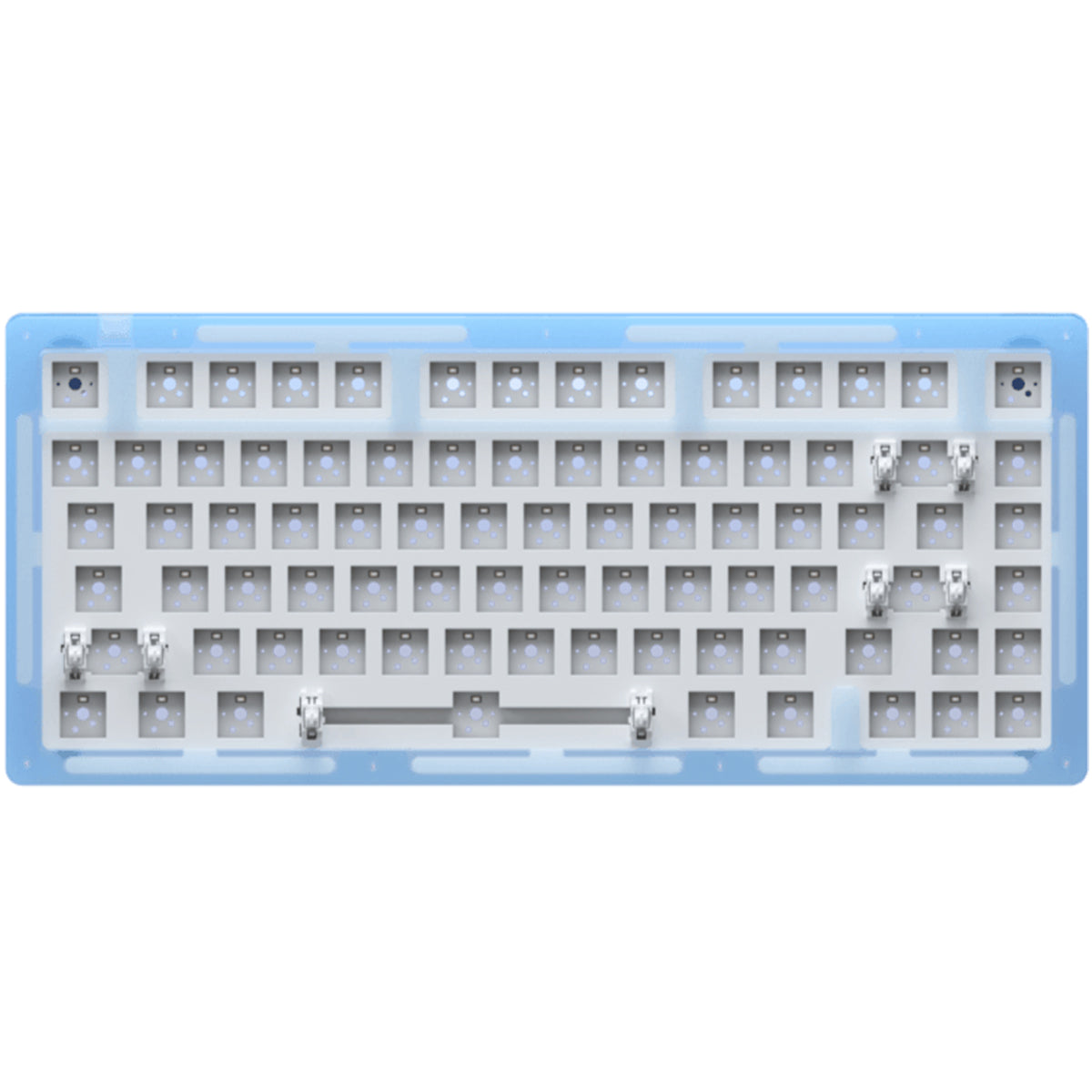 AKKO ACR75 RGB CUSTOM MECHANICAL KEYBOARD HOT-SWAPPABLE DIY KIT SOCKET GASKET MOUNT WITH 81-KEY LAYOUT ACRYLIC CASE (BLUE) - DataBlitz