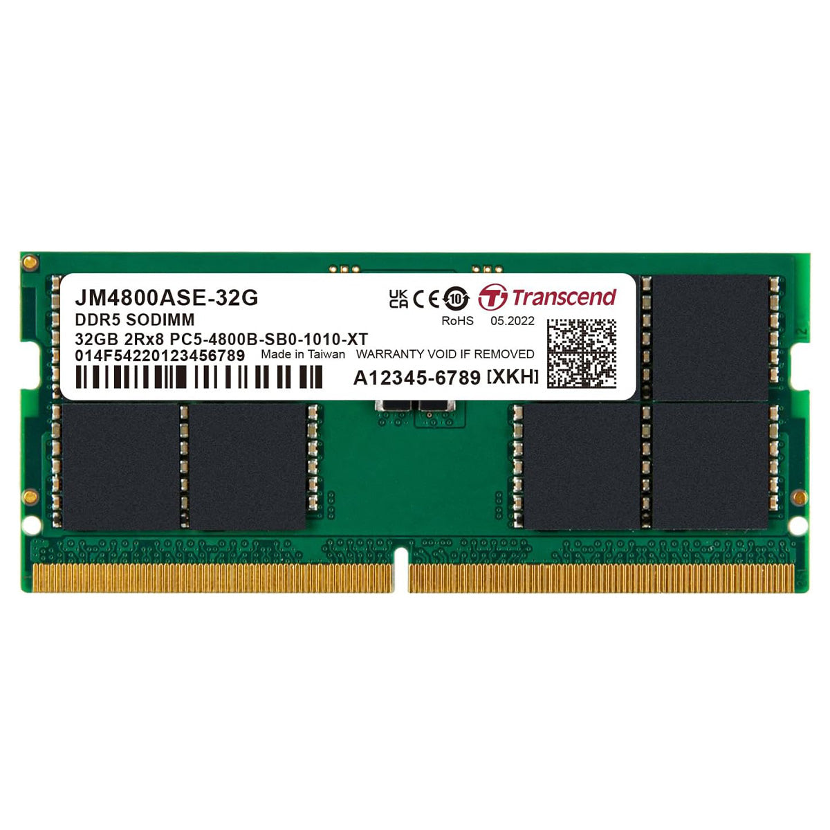Transcend JETRAM 32GB DDR5 4800MHz U-DIMM 2Rx8 CL40 1.1V (JM4800ASE-32G)