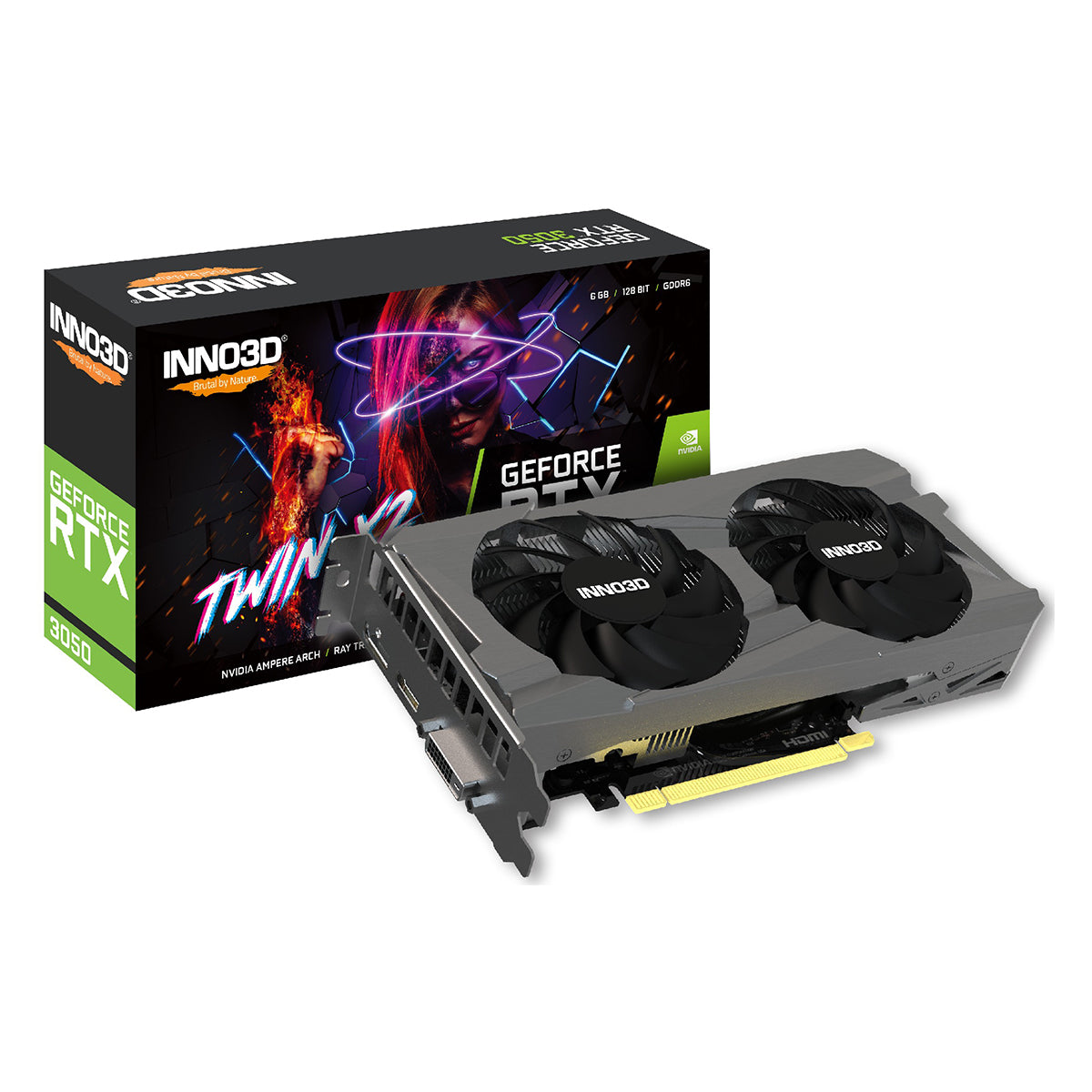 INNO3D GeForce RTX 3050 TWIN X2 V2 6GB GDDR6 Graphics Card (Black)
