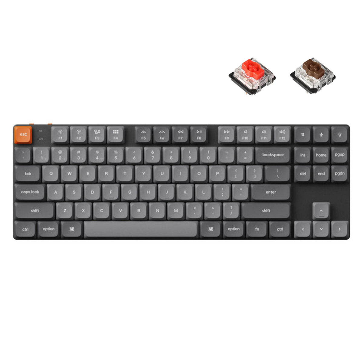 Keychron K1 Max QMK/VIA Compact Wireless Custom Mechanical Keyboard - Black/Grey